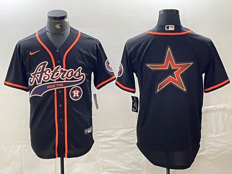 Men Houston Astros Blank Black Jointly 2024 Nike MLB Jersey style 6->houston astros->MLB Jersey